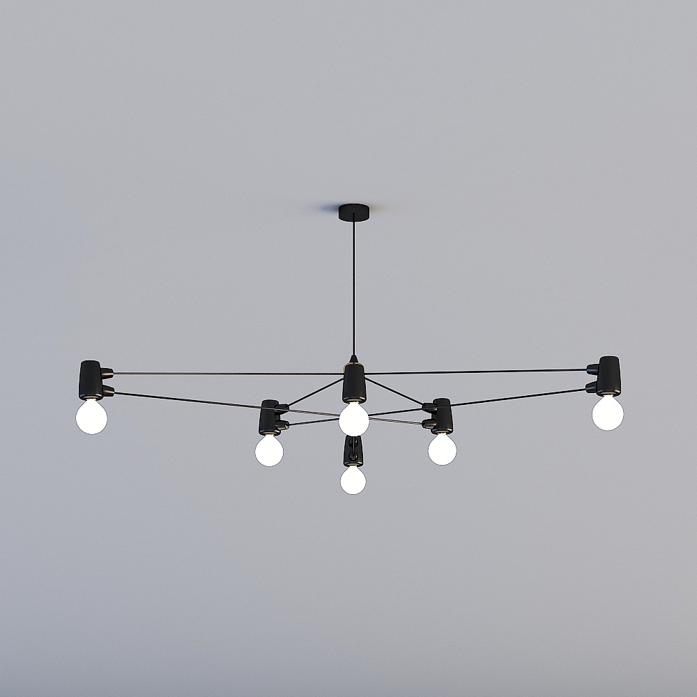 3D lights are all GRN - Postmodern Minimalist Restaurant Iron Chandelier - D8156