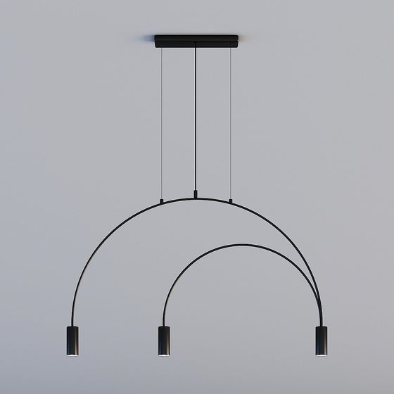 Futuristic Arc Pendant Light 3D model