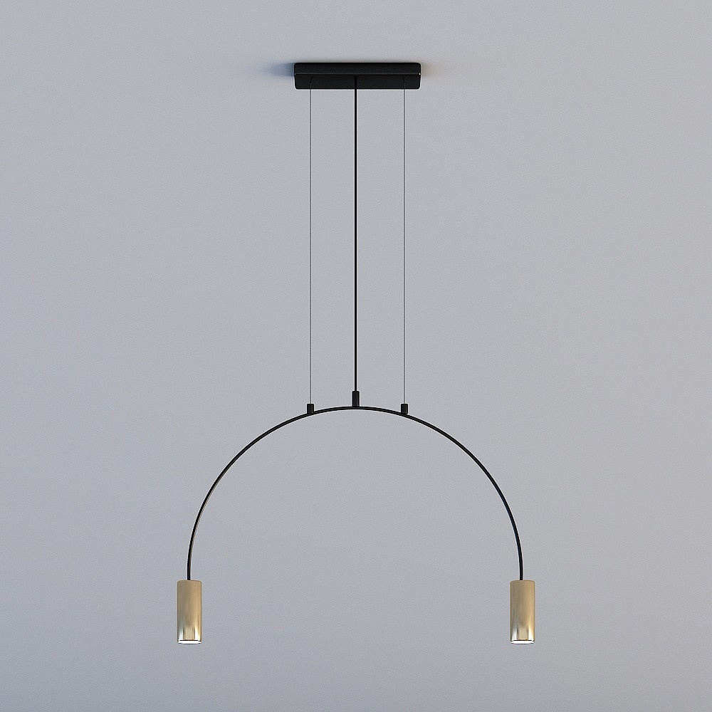 3D lights are all GRN - Postmodern Minimalist Restaurant Bar Design Iron Chandelier - D8130-2-Black-Gold