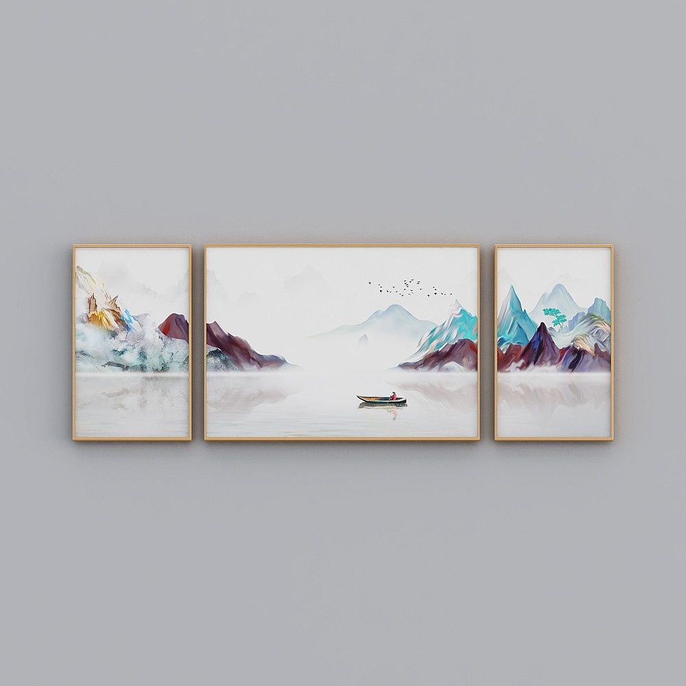 Glorious Fine Painting - Simple Modern -L-25129-1-2-3-Landscape Decoration Painting