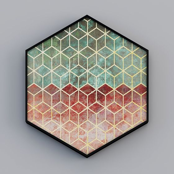 Hexagonal Puzzle Art 3D model