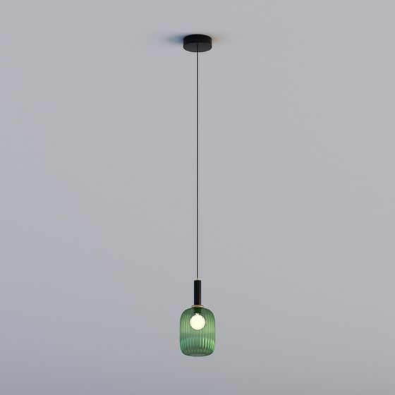 Green Glow Modern Minimalist Pendant Light 3D model
