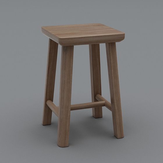 Chaise carrée en chêne rouge