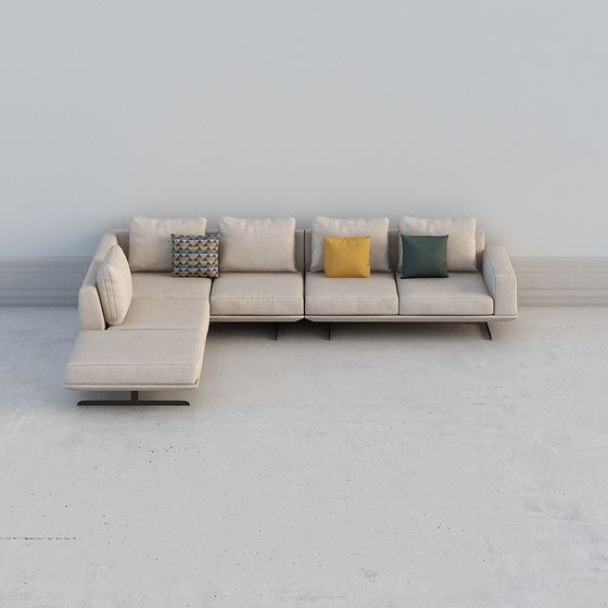 Modern Low-Polygon 3D Sofa Model for Creative Projects