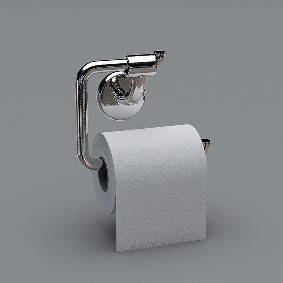 Elegant Low-Polygon Toilet Paper Holder 3D model