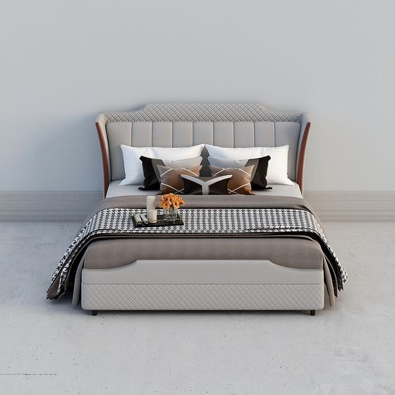 Elegant Low-Poly 3D Model Bed