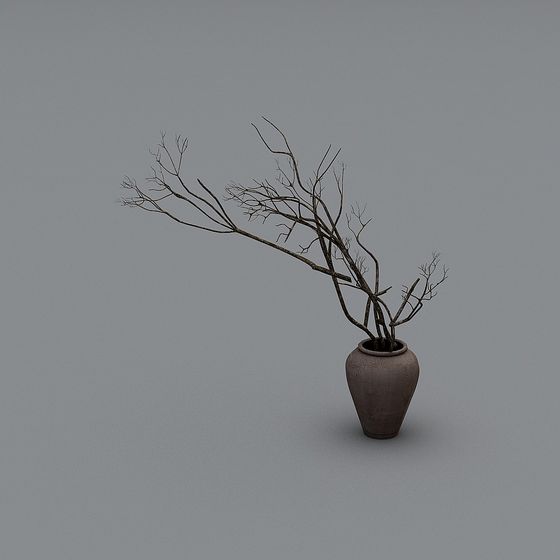 Winter Dried Branches 3D Model