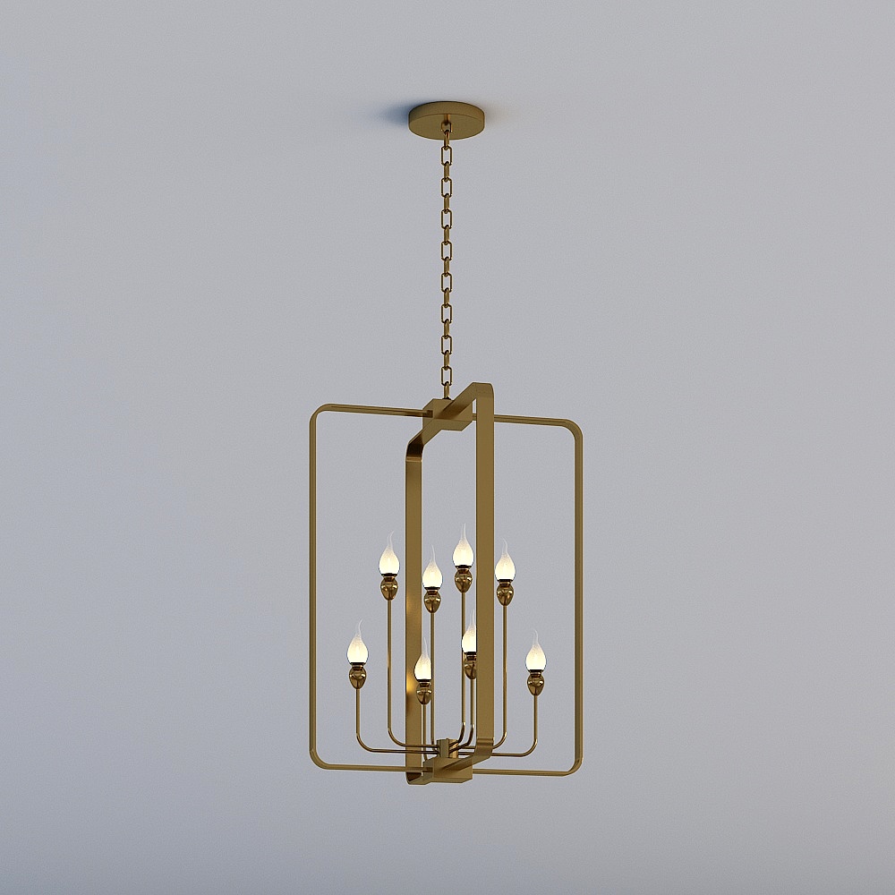 3D lights are all SSJ- American Industrial Wind Bar Guest Restaurant Bar Xuanguan Chandelier-1662D-8 side