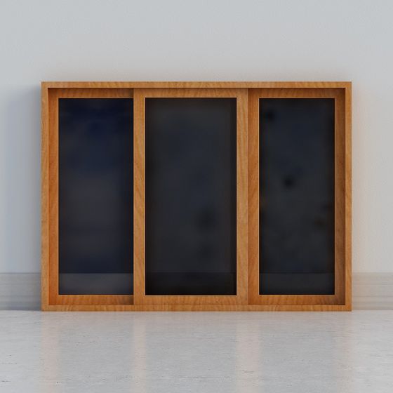 Simple yet Elegant 3D Model of Three Wooden Framed Windows