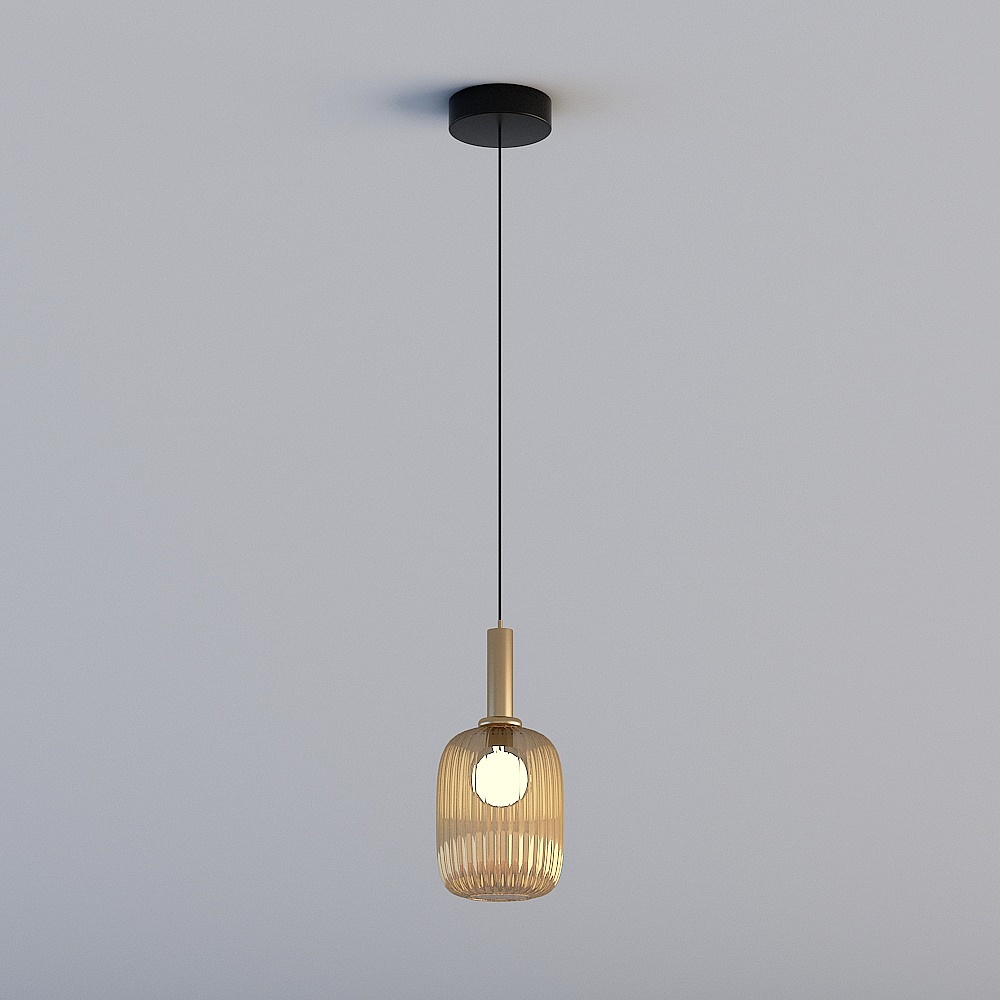 3D lights are all GRN - Modern minimalist light luxury restaurant bedroom bar stained glass chandelier - MD3175-D-amber