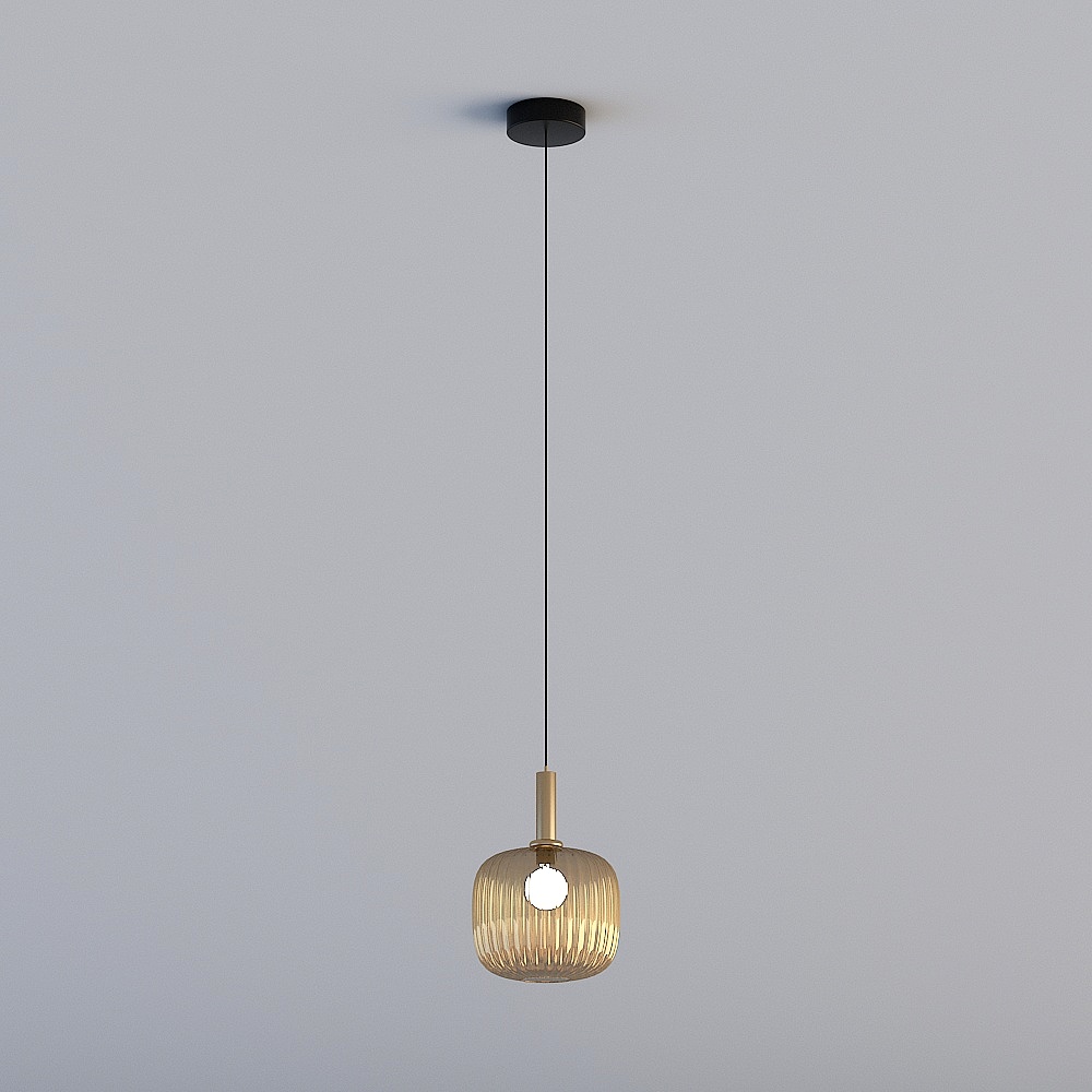 3D lights are all GRN - Modern minimalist light luxury restaurant bedroom bar stained glass chandelier - MD3175-C-amber