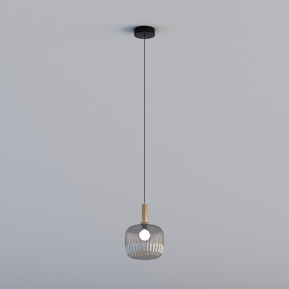 3D lights are all GRN - Modern minimalist light luxury restaurant bedroom bar stained glass chandelier - MD3175-C - smoke gray