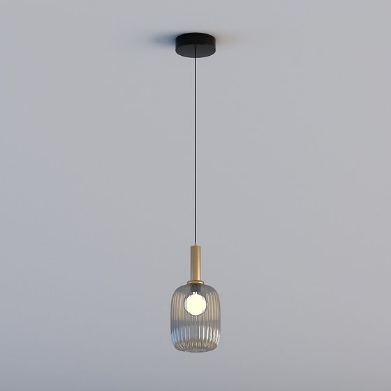 3D ライトはすべて GRN - モダンミニマリスト ライト ラグジュアリー レストラン ベッドルーム バー ステンドグラス シャンデリア - MD3175-D - スモーク グレー