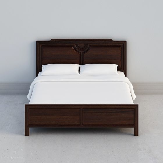 Classic Wooden Bed 3D model