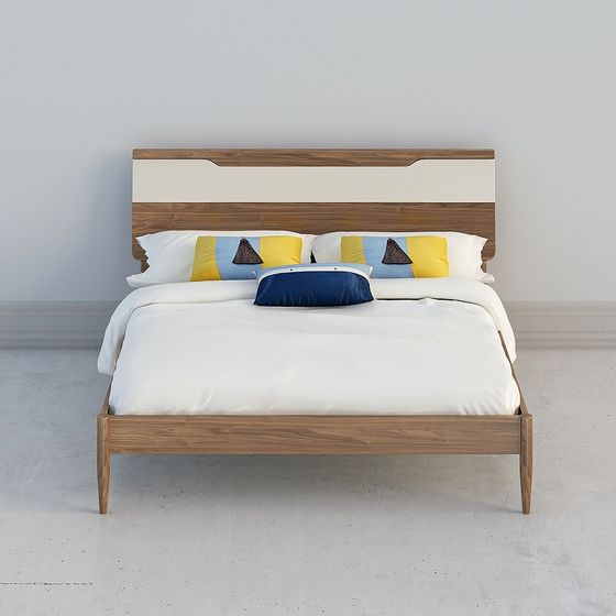 Elegant Scandinavian Bed Frame 3D model
