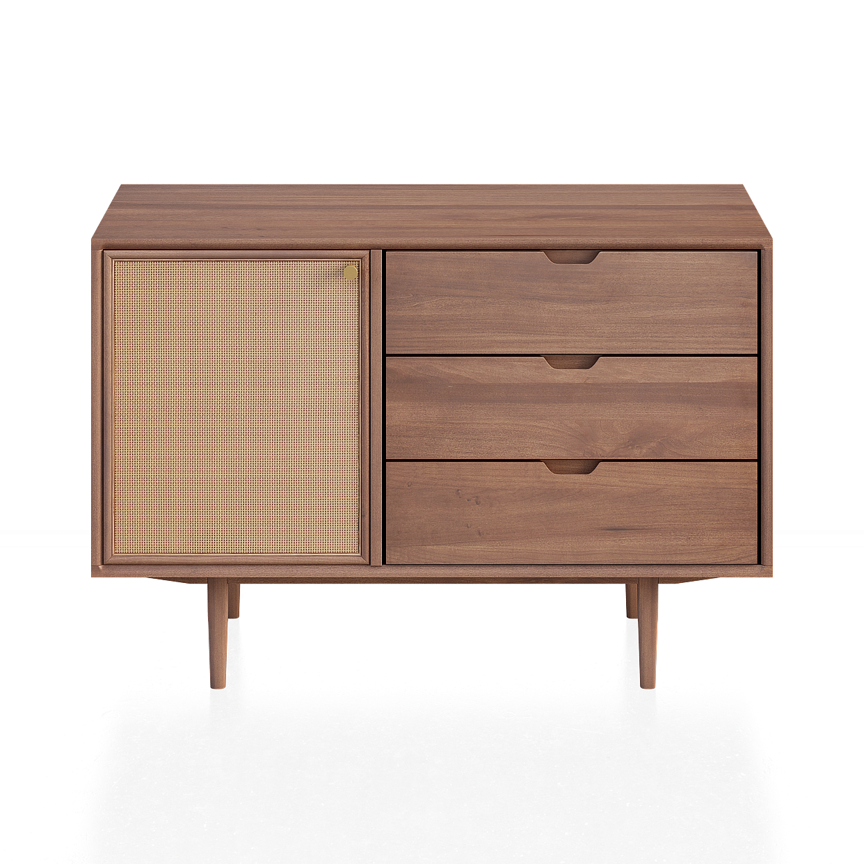 Mid-Century Modern Sideboard 3D Model – Warm Wood Finish