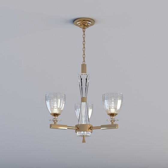 Elegant Low Poly Chandelier 3D model
