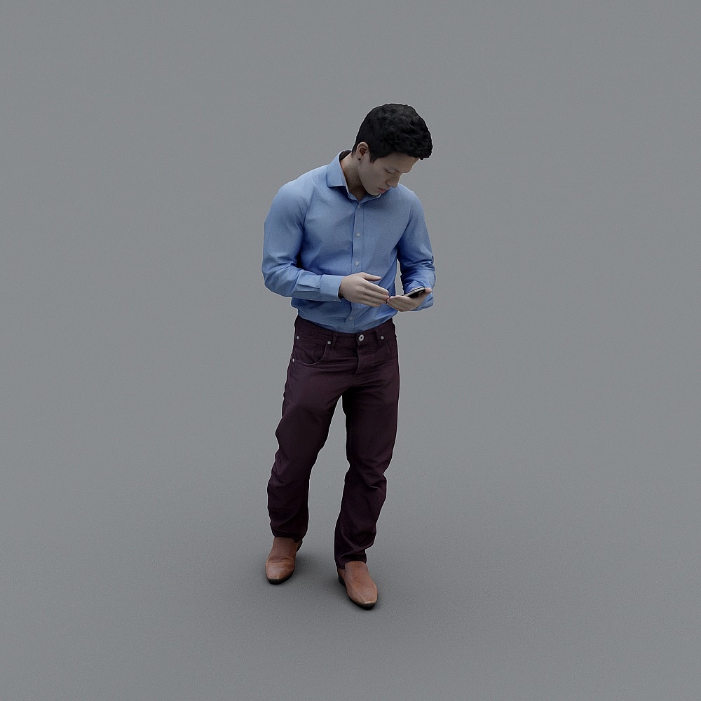 Realistic Low-Poly Urban Character 3D Model