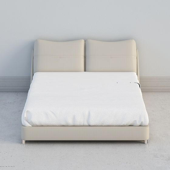 Elegant Low-Poly Bed Frame 3D model