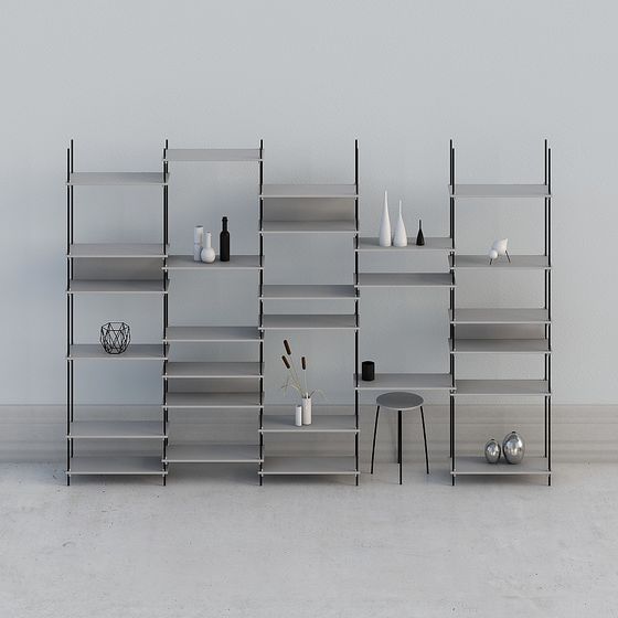 Modular Bookshelf System 3D model