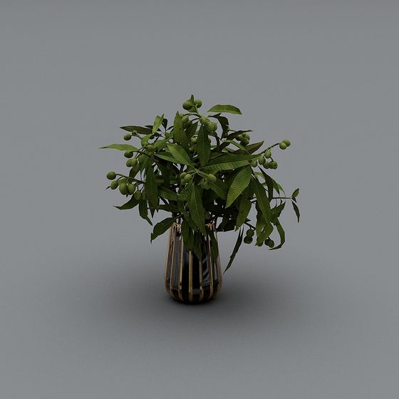 Vase of Greenery 3D model