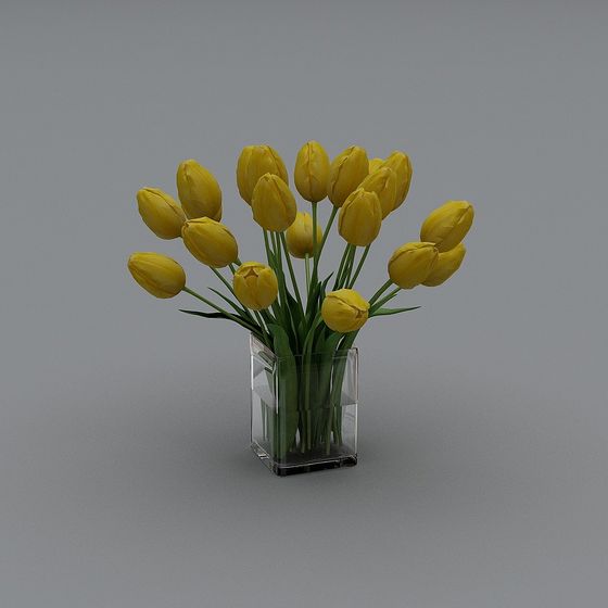 Planter un vase de fleurs en verre jaune