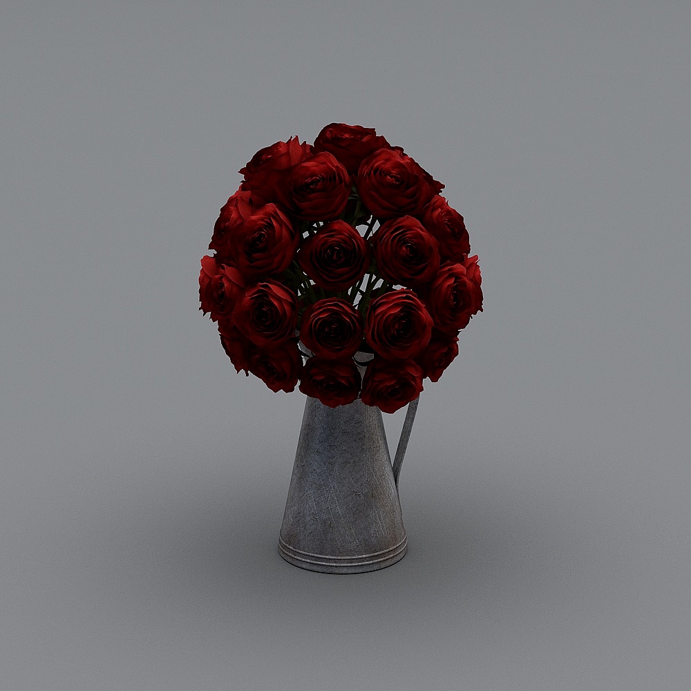 Plant red flowers ceramic vase