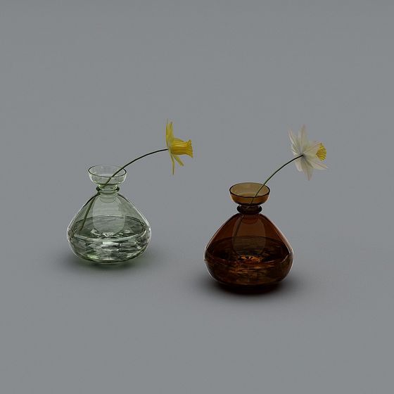 Elegant Low-Poly Glass Vase 3D model