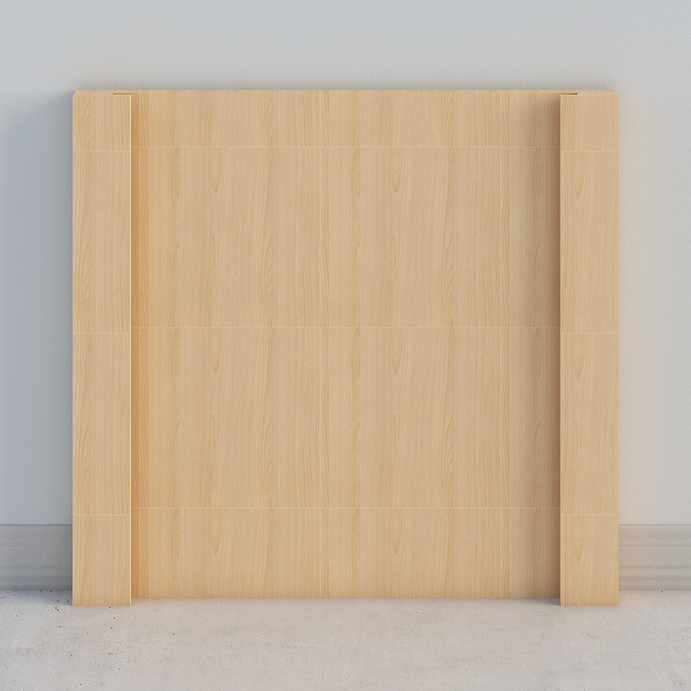 Large light wood wall panel with vertical side strips on white background