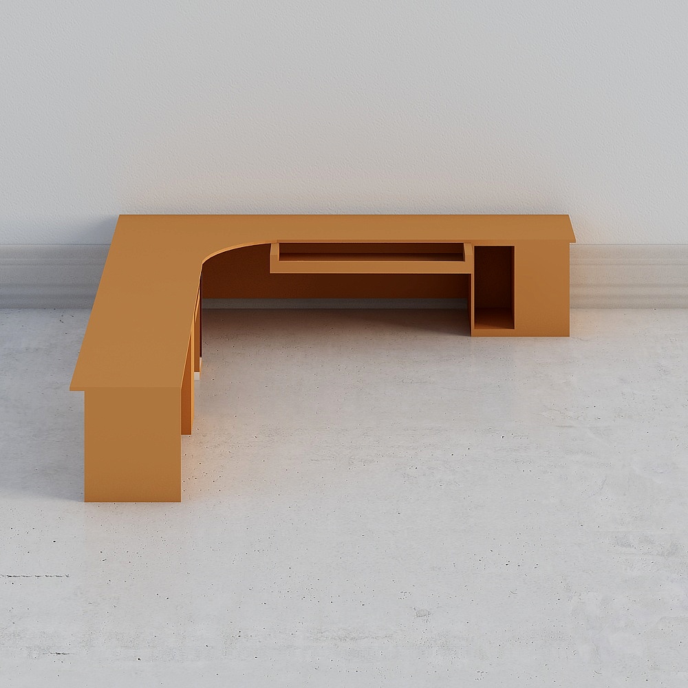 L-Shaped Office Desk 3D model