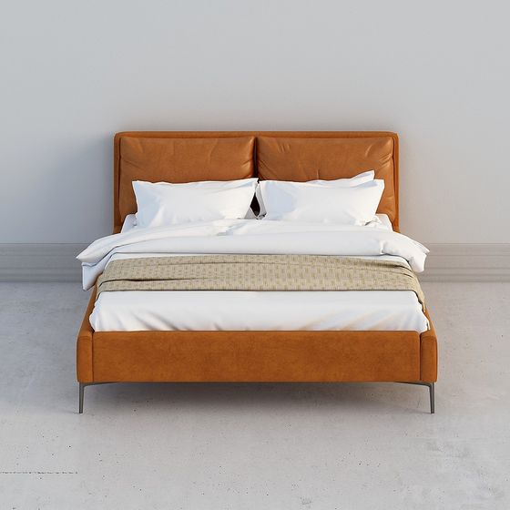 Low-Poly Stylish Bed Frame 3D Model