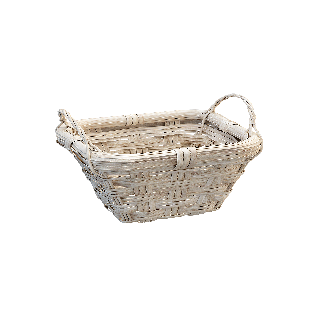 Rustic Wicker Basket 3D Model – Low Poly Woven Detail