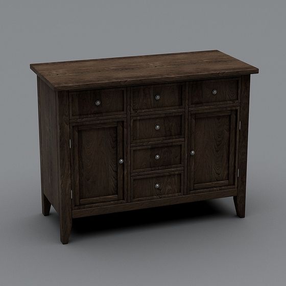 Vintage Style Storage Cabinet 3D model