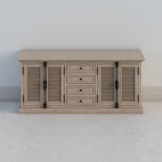 Elegant Vintage Storage Cabinet 3D model
