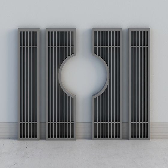 Modern Geometric Low-Poly 3D Model with Stylish Railing