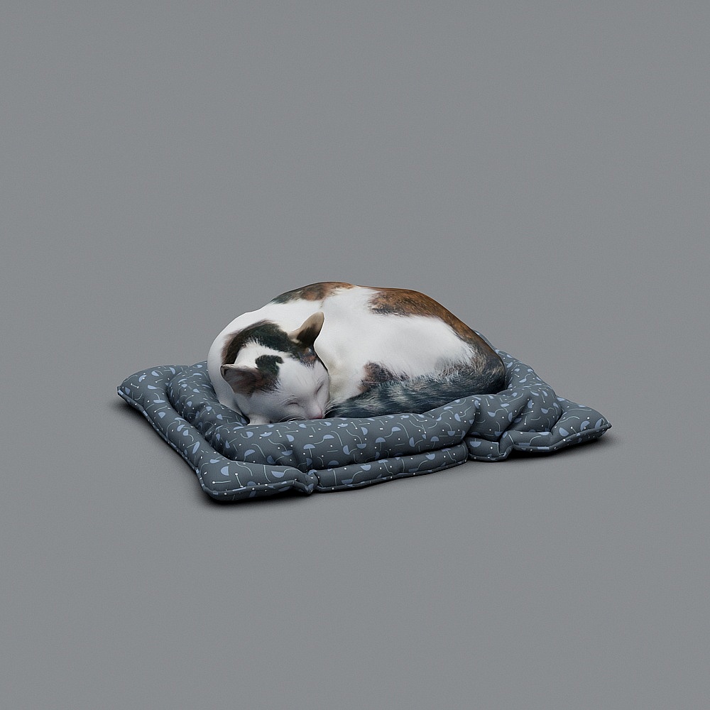 Napping Cat 3D model for Relaxing Scenes