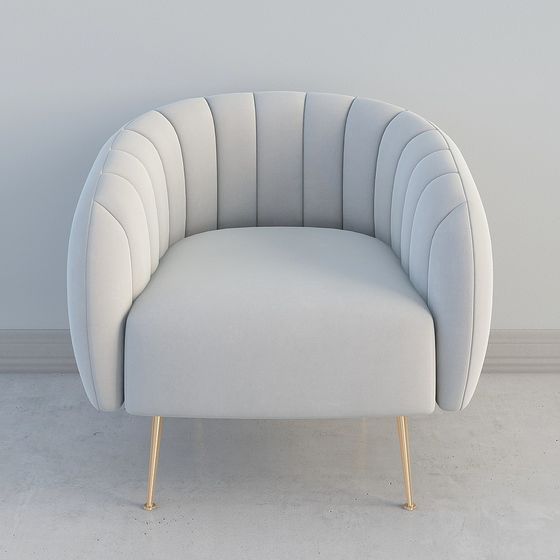 Stylish Streamlined Sofa Chair 3D model for Modern Spaces