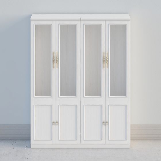 Stylish White Wardrobe 3D Model for Creative Spaces