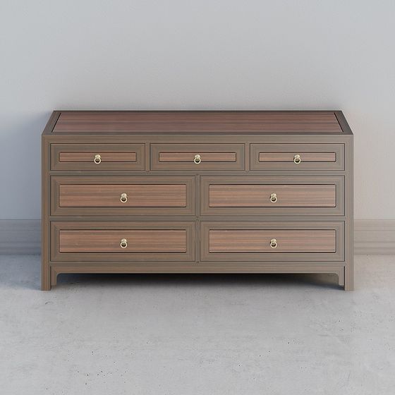 Vintage Six-Drawer Cabinet 3D model