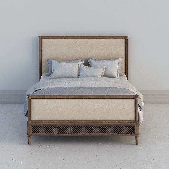 Elegant Low Poly Bed 3D model