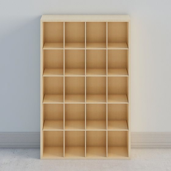 Modern Low-Polygon Bookshelf 3D model
