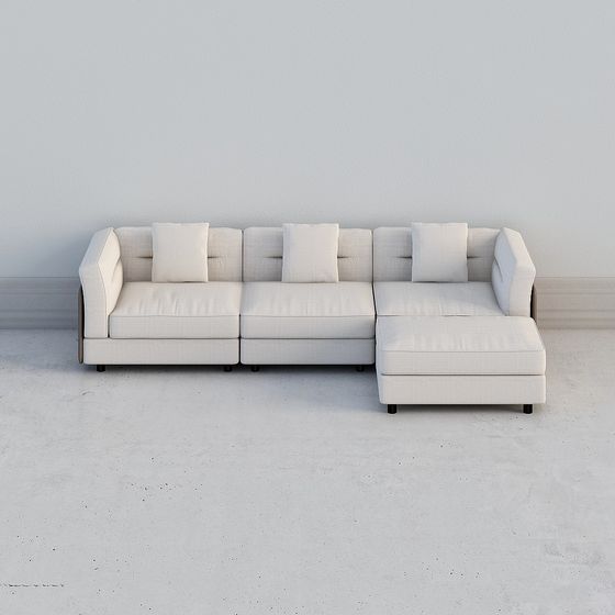 Modern Low-Poly Sofa 3D model with High Detail