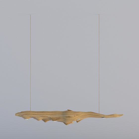 Stunning Wooden Shark Pendant Light 3D model
