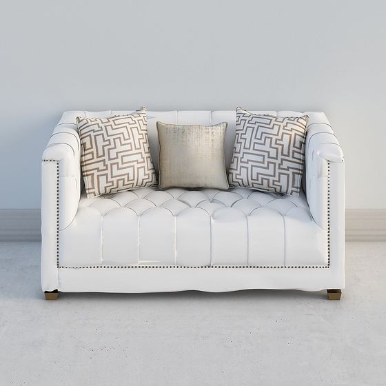 Elegant Low-Poly Sofa 3D model for Modern Interiors