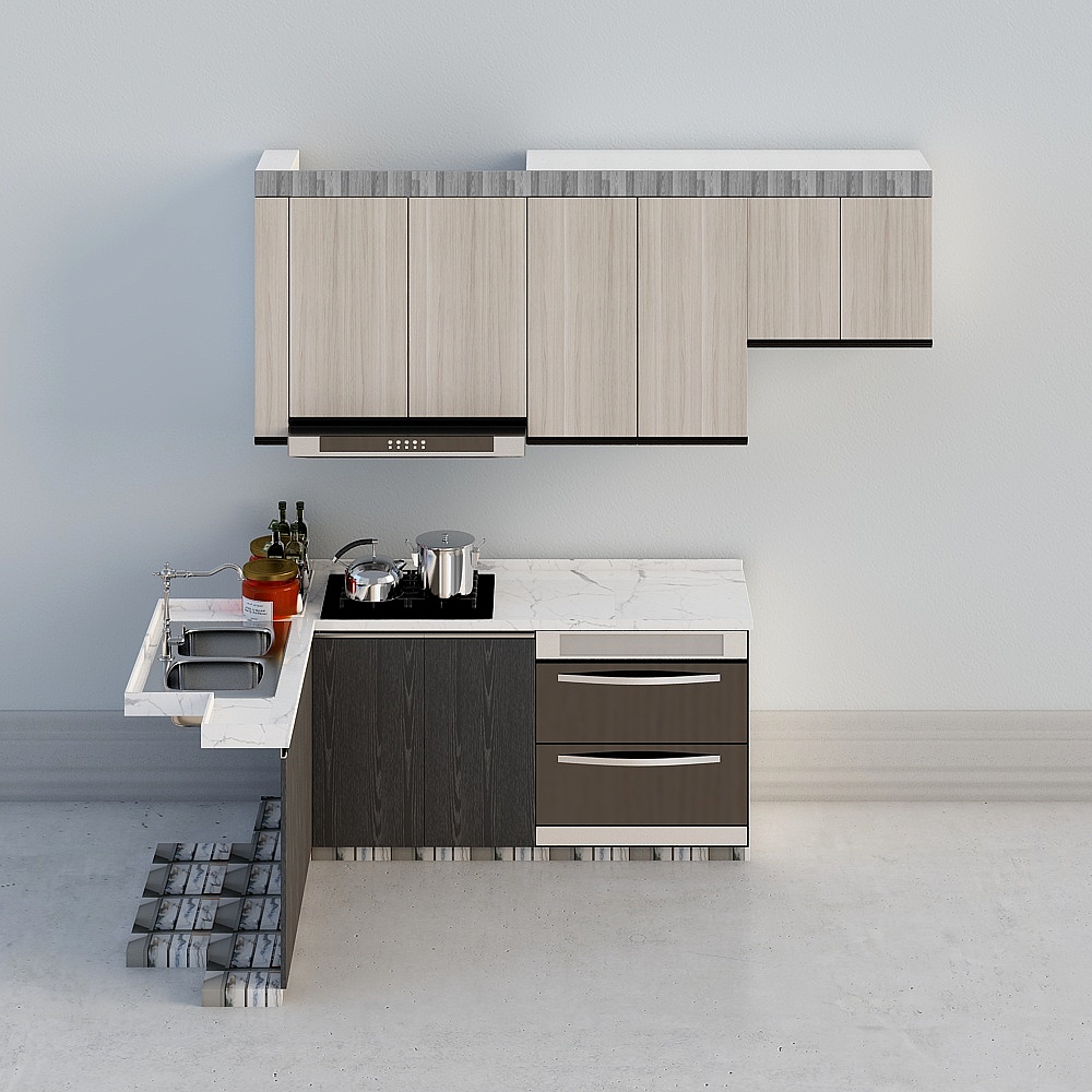Modern Minimalist Kitchen 3D model