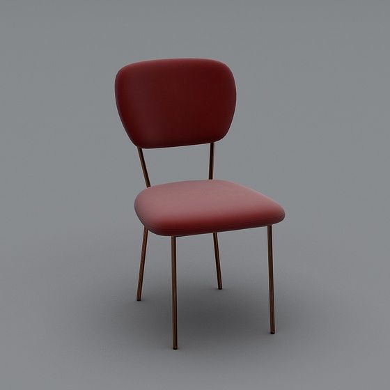 Elegant Low Poly Red Chair 3D model