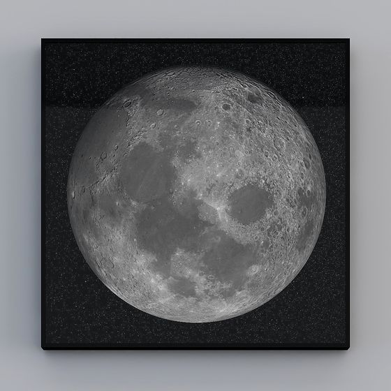 Realistic Low-Poly Moon 3D Model