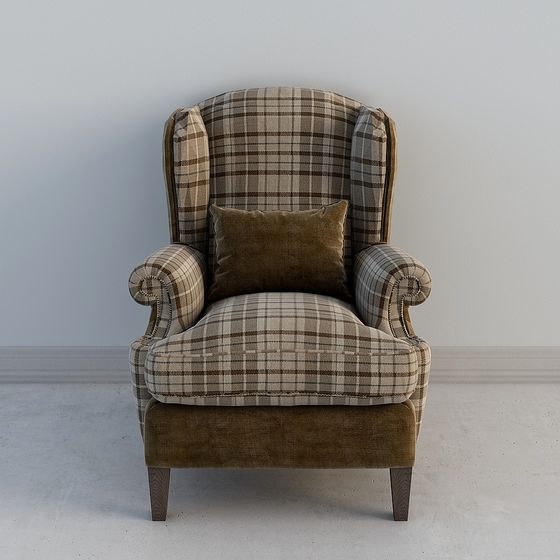 Classic Wingback Chair 3D model