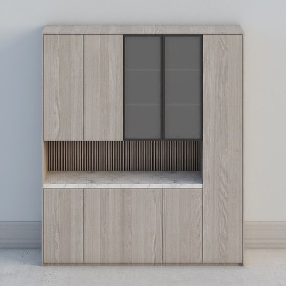Elegant Urban Study Cabinet 3D model for Modern Spaces