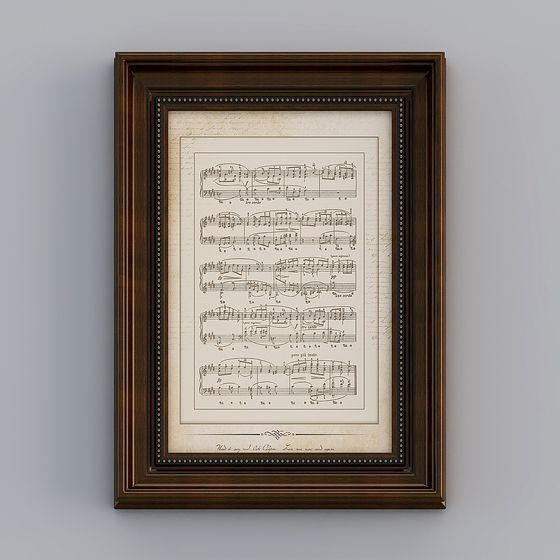 Elegant Vintage Music Frame 3D model